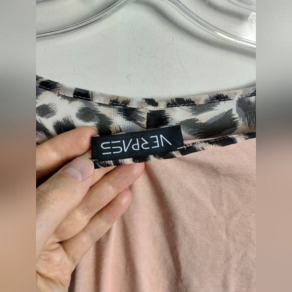 Verpass mixed media top leopard animal print pastel pink plus size 22 blouse - Picture 9 of 12